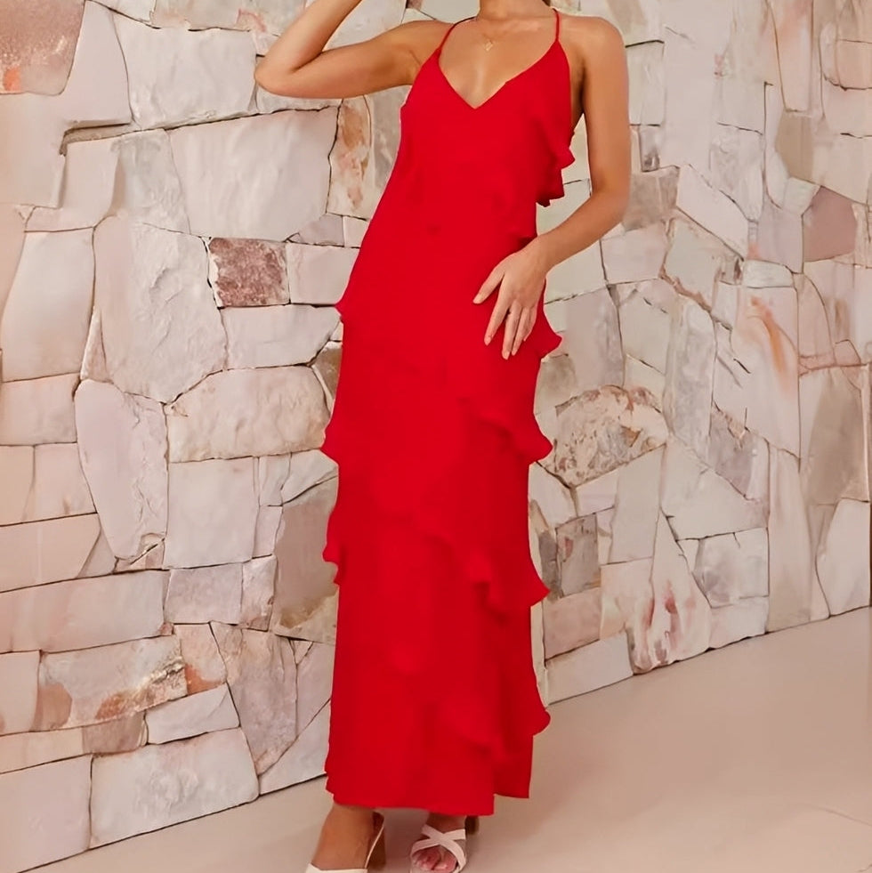 Women’s Flowing Halter Neck Maxi Dress