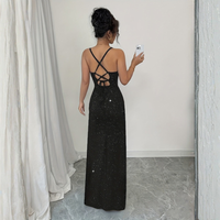 Red Sequin Maxi Dress with Elegant Split