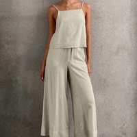 | Women’s Casual Sleeveless Tank Top and Wide Leg Pants Set