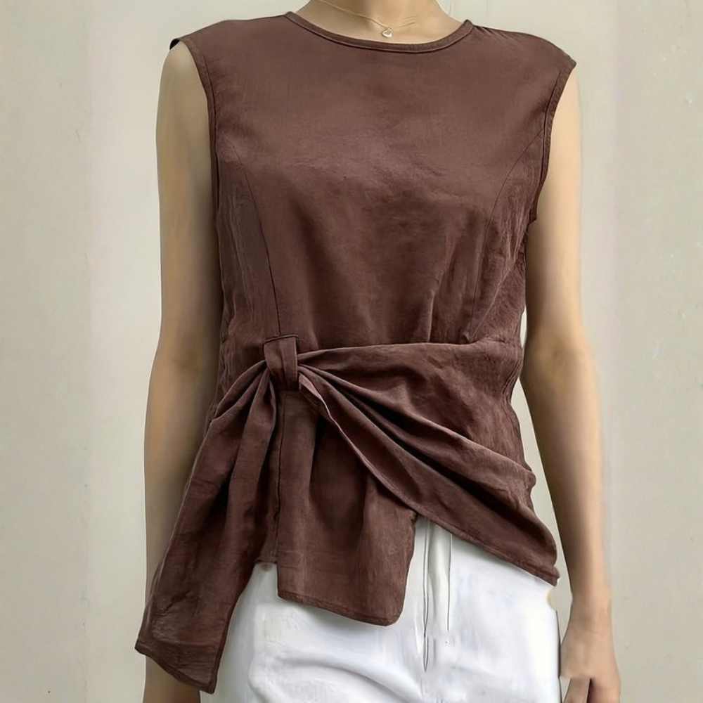 Natalie | Women’s Sleeveless Asymmetric Casual Blouse