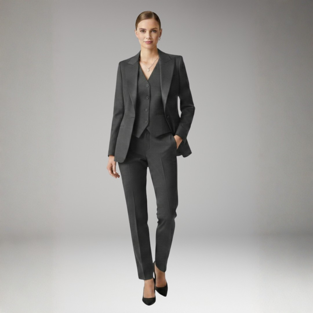 Women’s Three Piece Suit Set with Straight Trousers