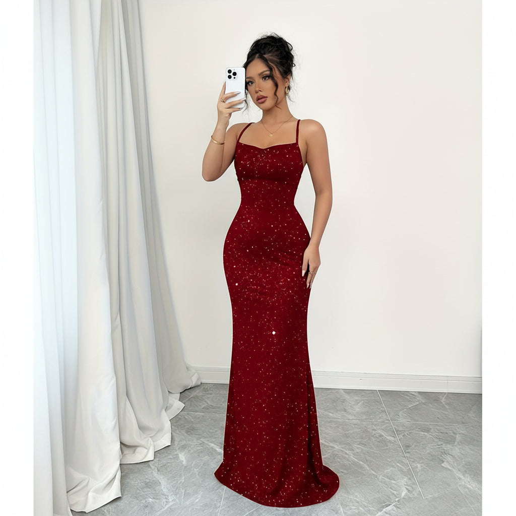 Glittering Maxi Dress with Timeless Appeal