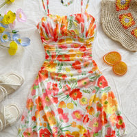 Floral Halter Dress with Elegant Silhouette