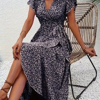 | Stylish Elegant V-Neck Dress Short-Sleeve Design