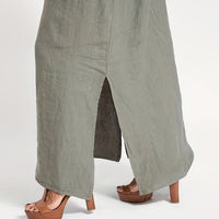 | Linen Spaghetti Strap Dress Relaxed Beach Everyday Wear