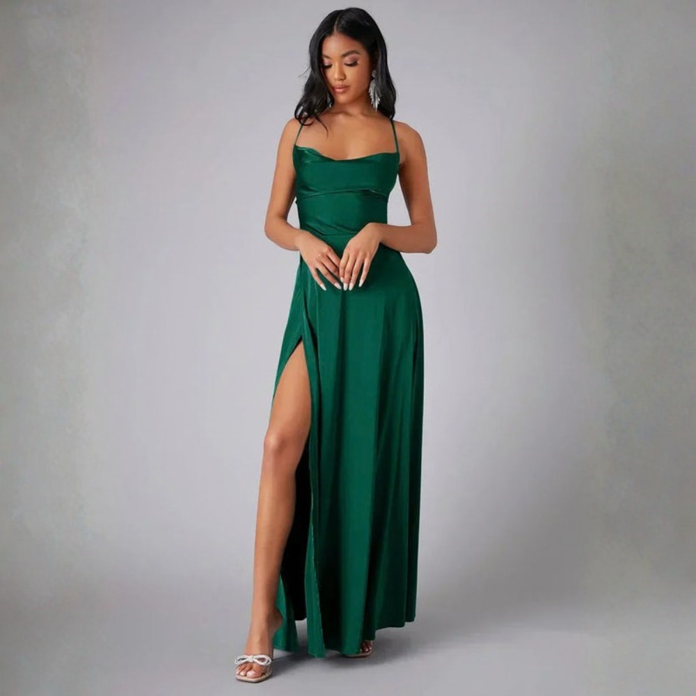 Women’s Long Evening Dress with Open Back