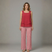 Women’s Two Piece Set with Sleeveless Top and Wide Legs