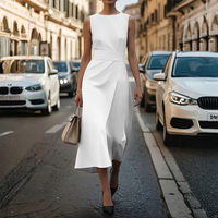 Women’s Sleeveless Belted Midi Dress