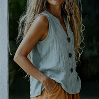 Rachel | Women’s Vintage Vacation Sleeveless V-Neck Top