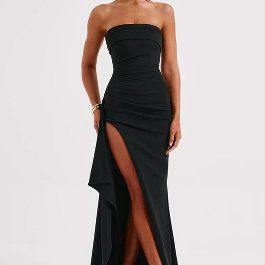 Elegant Twisted Maxi Dress Sleek Formal Design
