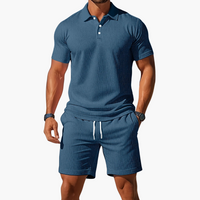 Zane | Men’s Short Sleeve Polo and Drawstring Shorts Set