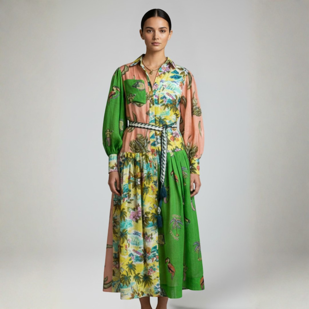 | Women’s V-Neck Long Sleeve Maxi Dress