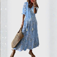 Boho Vintage V-Neck Summer Dress