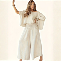 Women’s Casual Off-Shoulder Long Sleeve Top and Pants Set