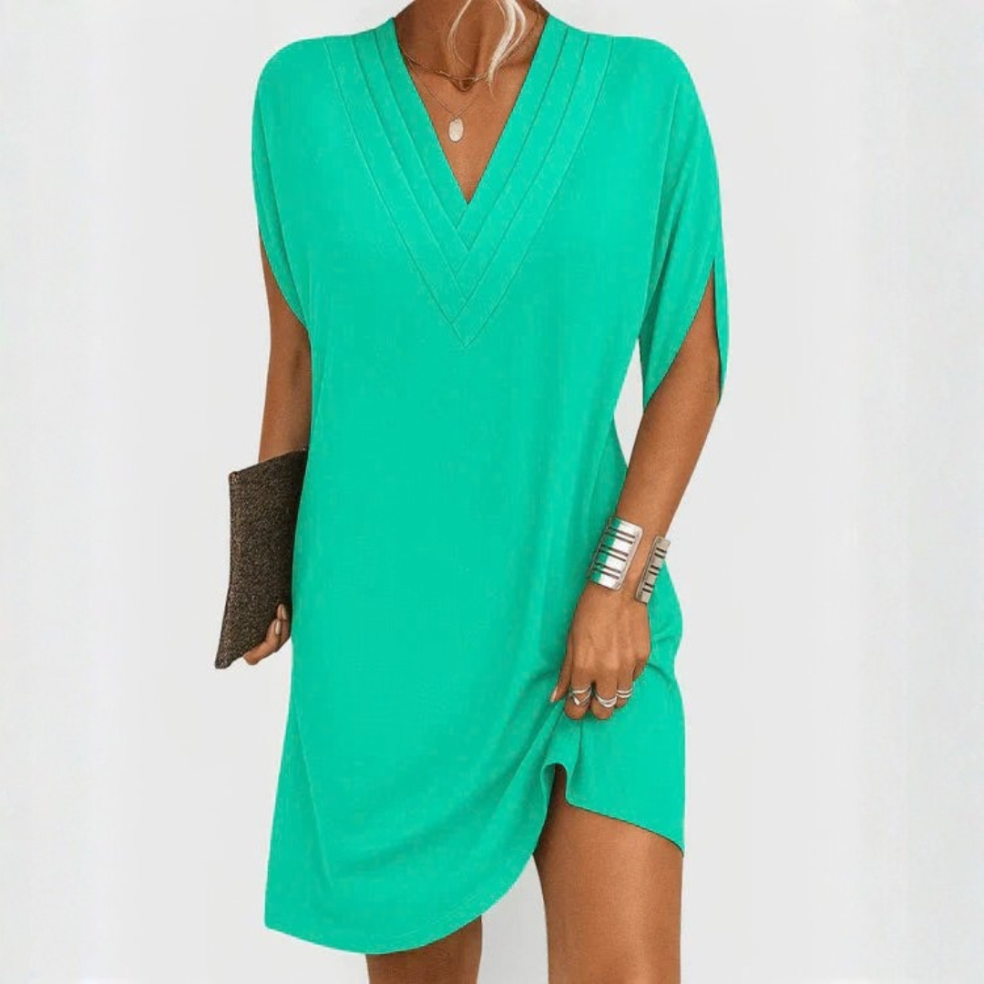 V-Neck Short Sleeve Chic Dress