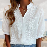 V-Neck Puff Sleeve Blouse