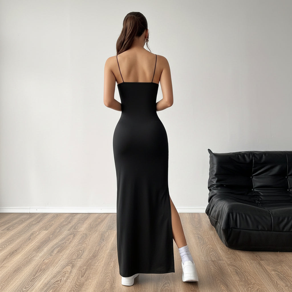 Refined Maxi Dress with Slim Straps