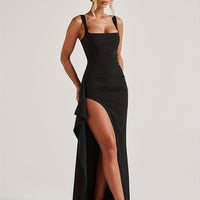 Refined Evening Maxi Dress with Asymmetric Hem