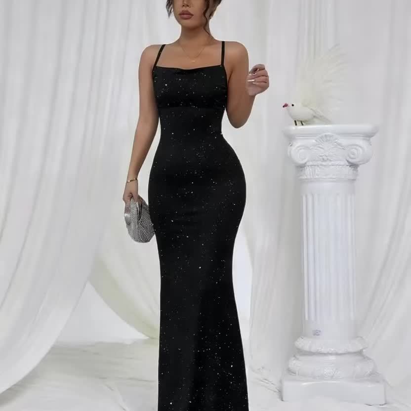 Glam Sequin Maxi with Flared Skirt