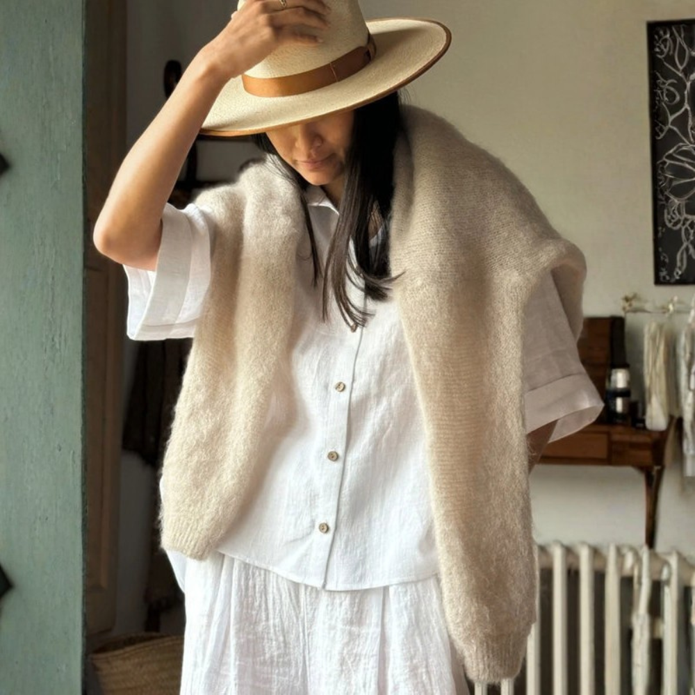 Women’s Casual Draped Short Sleeve Lapel Shirt