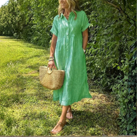 Women’s Striped Shirt Maxi Dress