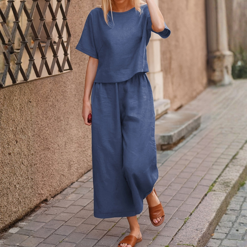 Women’s Elegant Casual Loose Shirt and Pants Set