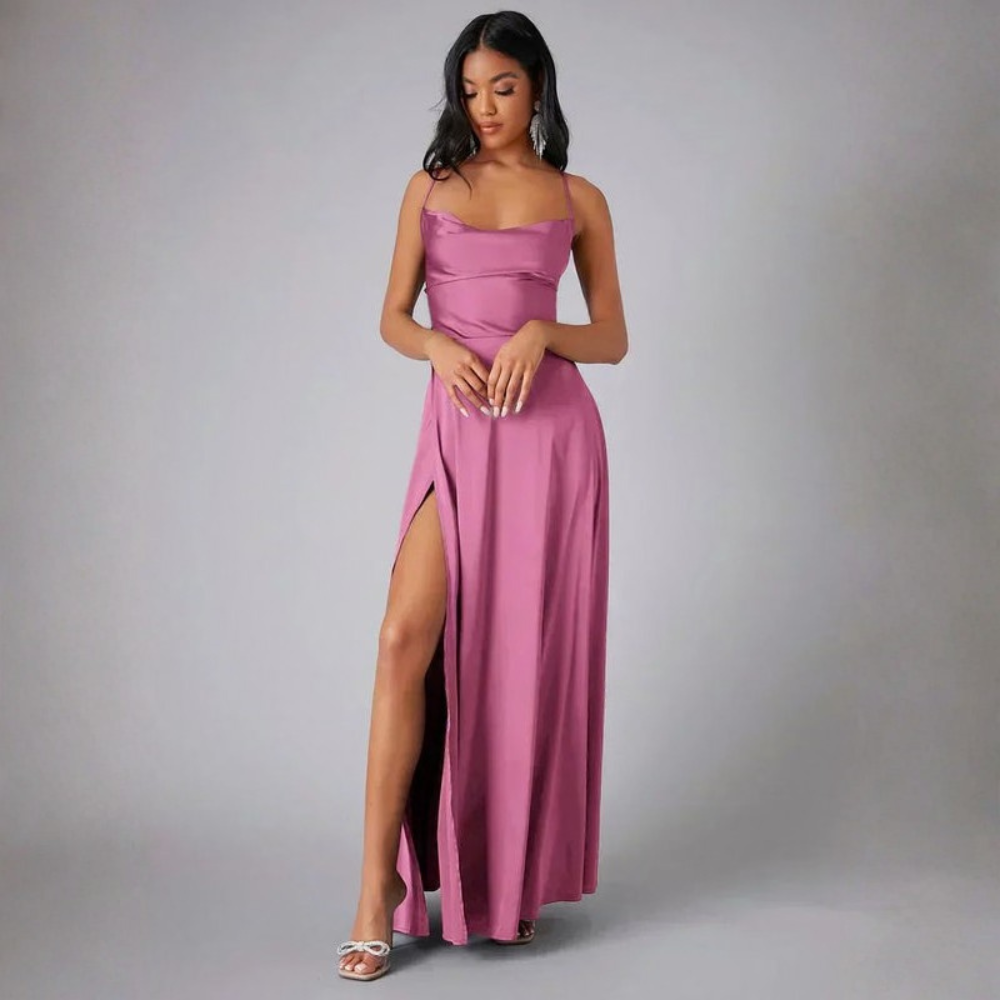 Women’s Long Evening Dress with Open Back