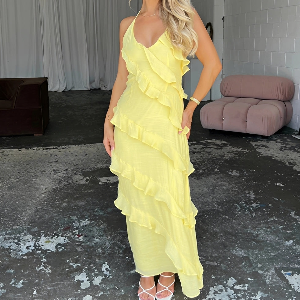 Women’s Flowing Halter Neck Maxi Dress