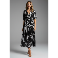 | Women’s Puff Sleeve Floral Midi Dress