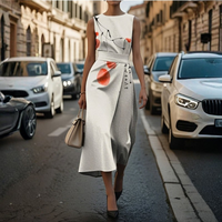 Women’s Sleeveless Belted Midi Dress