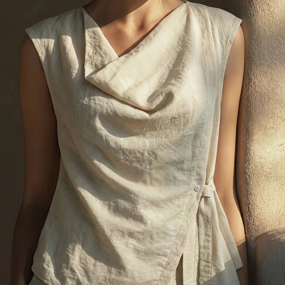 | Women’s Vintage Asymmetric Casual Blouse