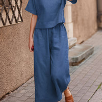 Women’s Elegant Casual Loose Shirt and Pants Set