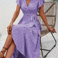 | Stylish Elegant V-Neck Dress Short-Sleeve Design