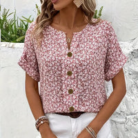 Women’s Summer Short Sleeve Button Top
