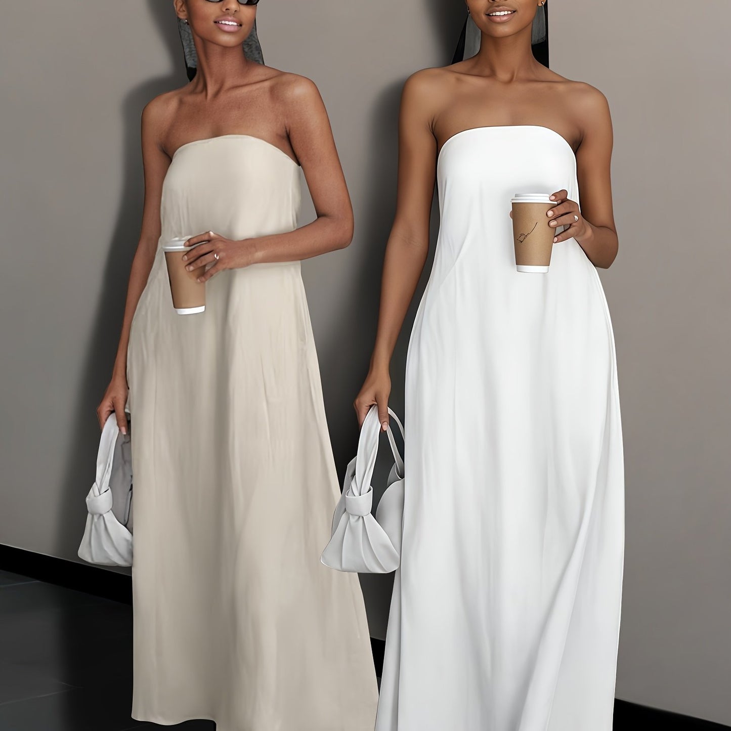 Elegant Backless Linen Dress, Women's High Waist Maxi, Summer Collection