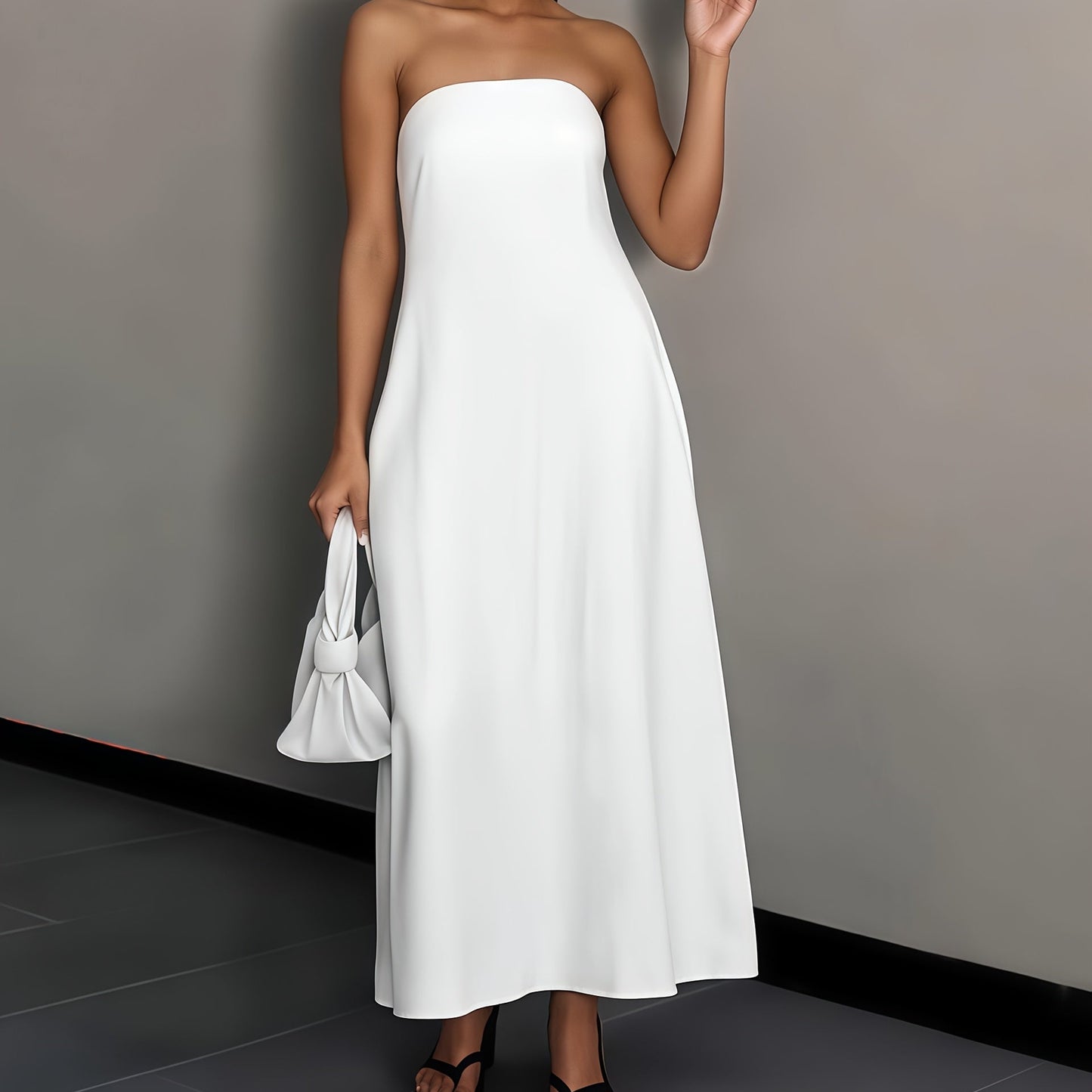 Elegant Backless Linen Dress, Women's High Waist Maxi, Summer Collection