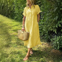 Women’s Striped Shirt Maxi Dress