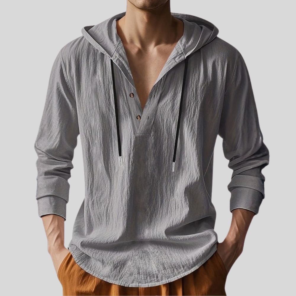 Martin | Men’s Hooded Long Sleeve Casual Shirt