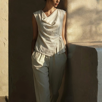 | Women’s Vintage Asymmetric Casual Blouse