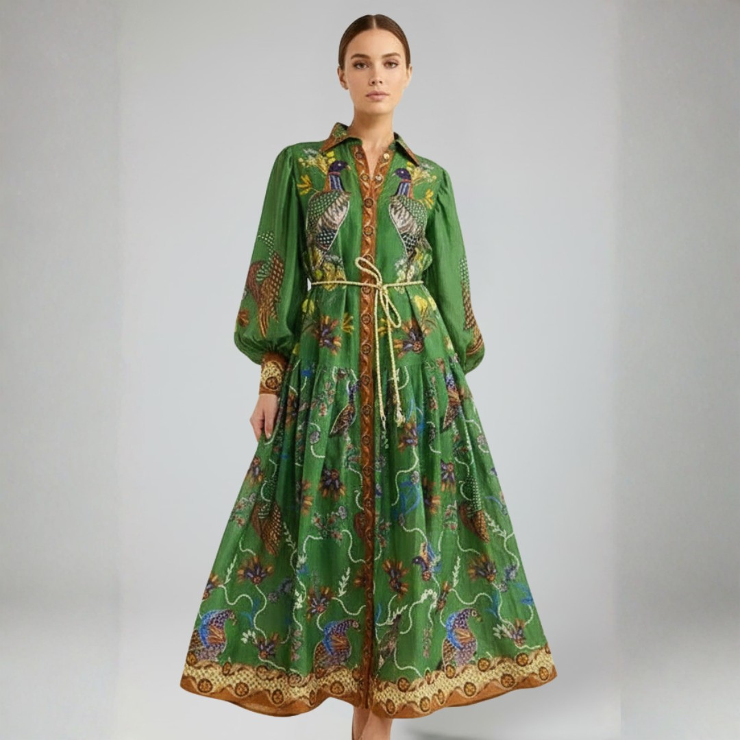 | Women’s V-Neck Long Sleeve Maxi Dress