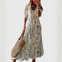 Boho Vintage V-Neck Summer Dress