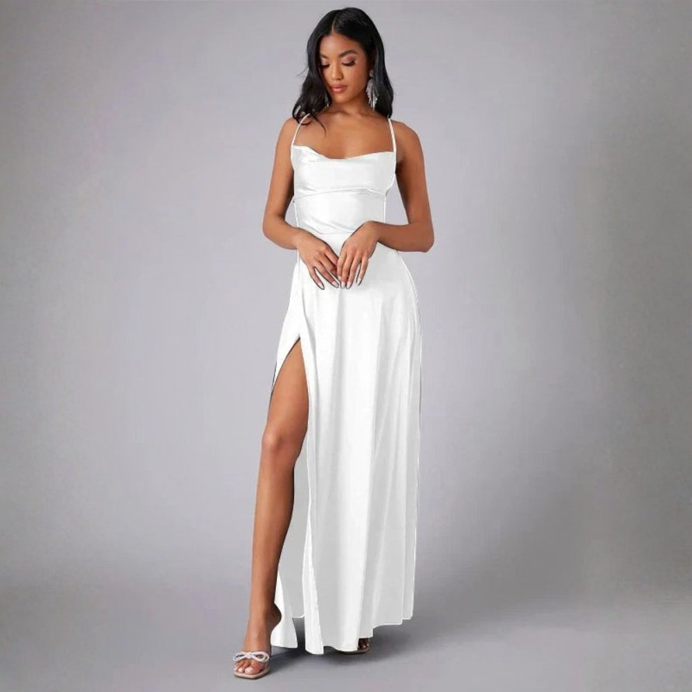 Women’s Long Evening Dress with Open Back