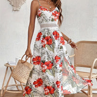 Elegant Floral Split Dress Lightweight Summer Sundress
