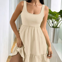 Ruffled Lychee Leaf Off-Shoulder Beach & Resort Dress for Women