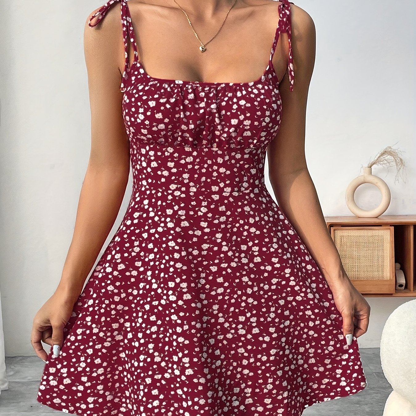Feminine Floral Slip Dress with Easy Fit
