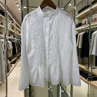 | Women’s Vintage Style Pleated Casual Blouse