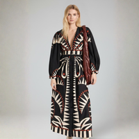 | Women’s V-Neck Long Sleeve Maxi Dress