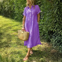 Women’s Striped Shirt Maxi Dress