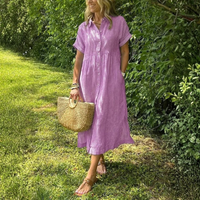 Women’s Striped Shirt Maxi Dress