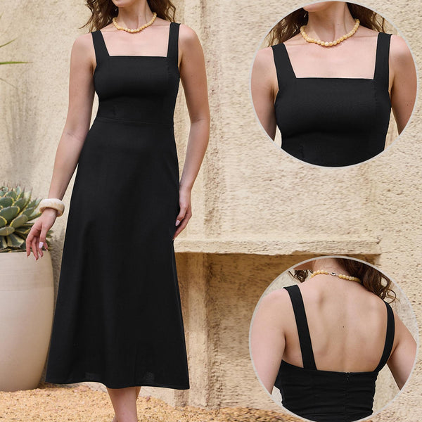 EiraLuxe | Women’s Sleeveless Linen Midi Dress for Effortless Summer Days